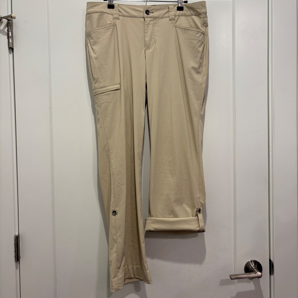 Eddie Bauer Travex Womens 6 Tan Khaki Roll Up Hiking Outdoor Cargo Pants